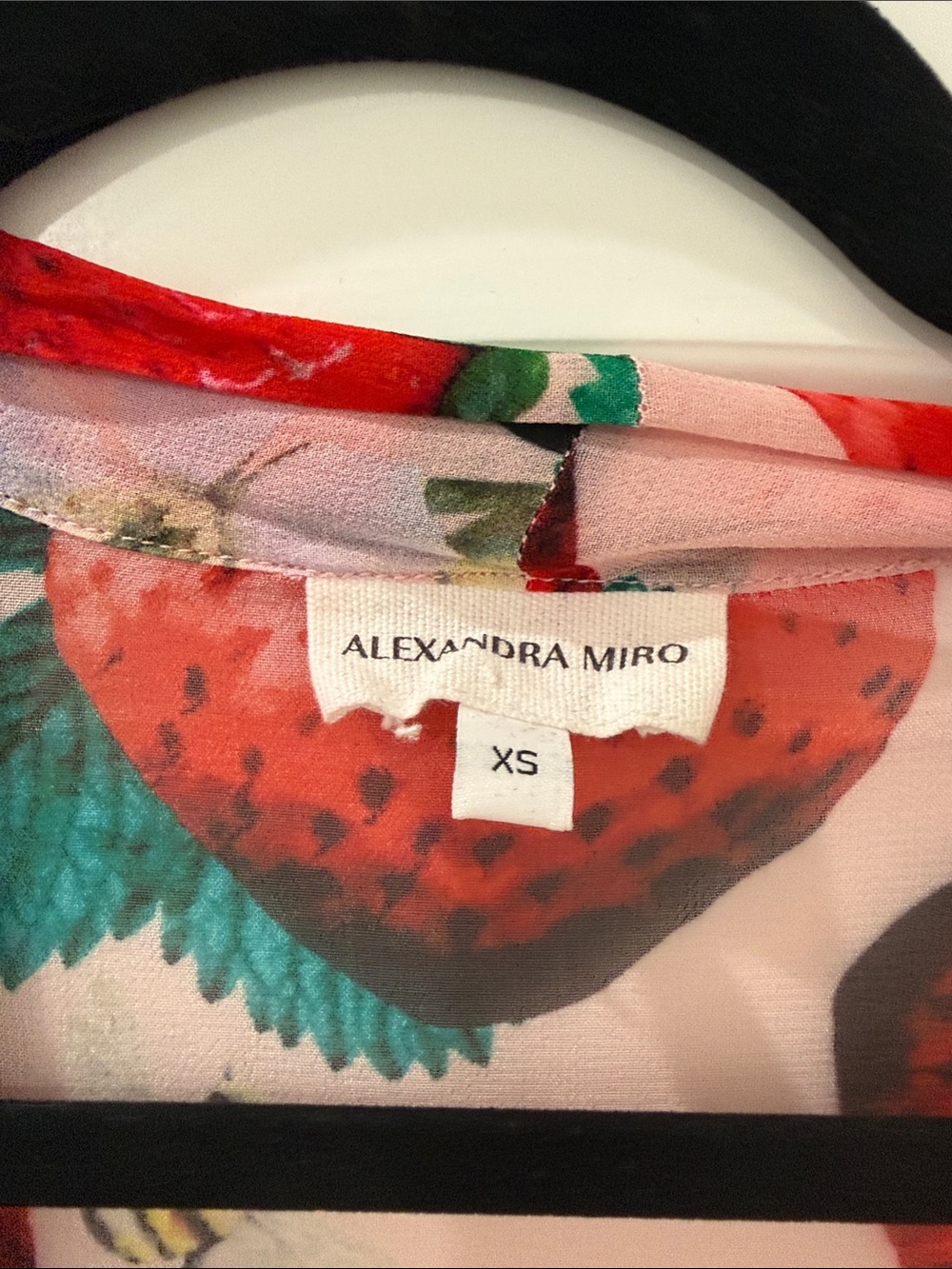 Sheer Strawberry-Print Long Kimono Tunic - Pink/Red - Picture 5 of 16